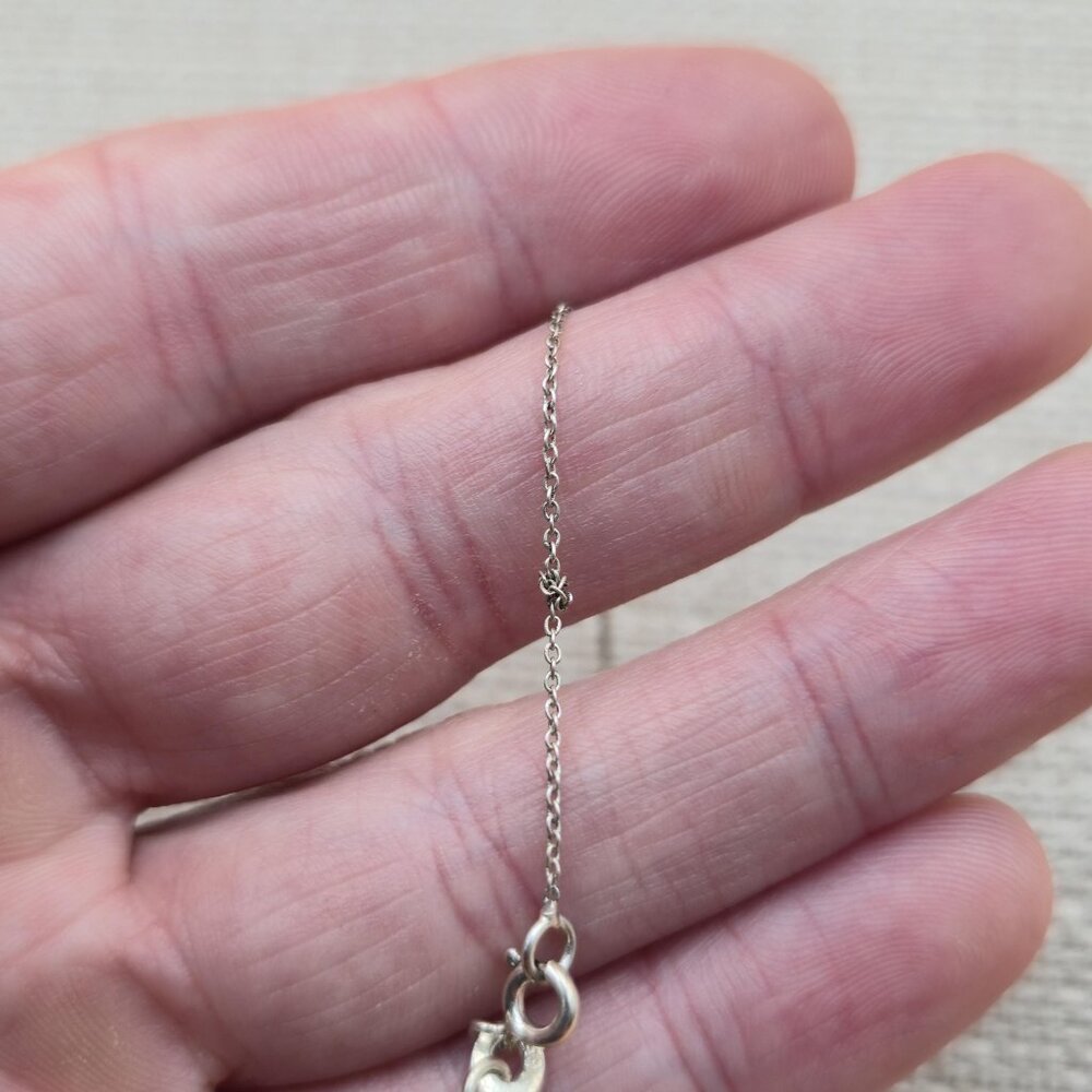 18 Inch Sterling Silver Heart Love Pearls Pendant Necklace A5505 - Picture 4 of 7